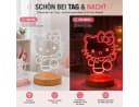 Kitty LED Nachttischlampe 3D mit Fernbedienung 16 Farben Bild 4