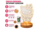 Kitty LED Nachttischlampe 3D mit Fernbedienung 16 Farben Bild 5