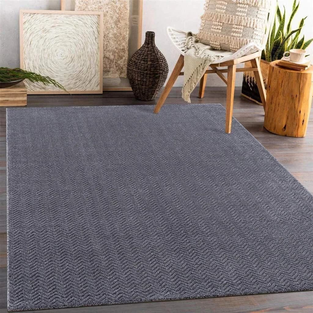 Teppich CARPET CITY Friseé-Teppich FANCY805 grau 140x200cm