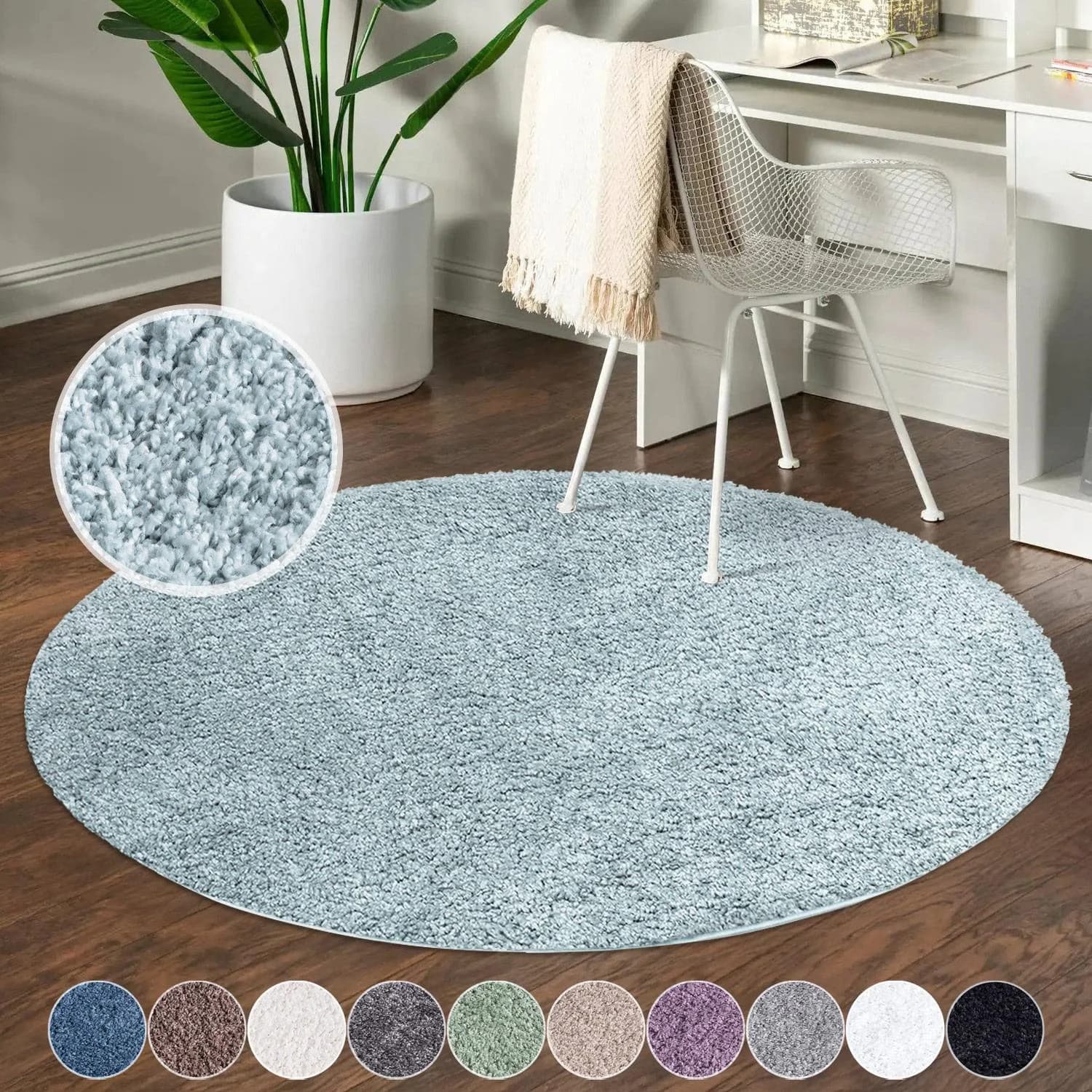 CARPET City Shaggy Teppich Rund türkis Hochflor 200cm