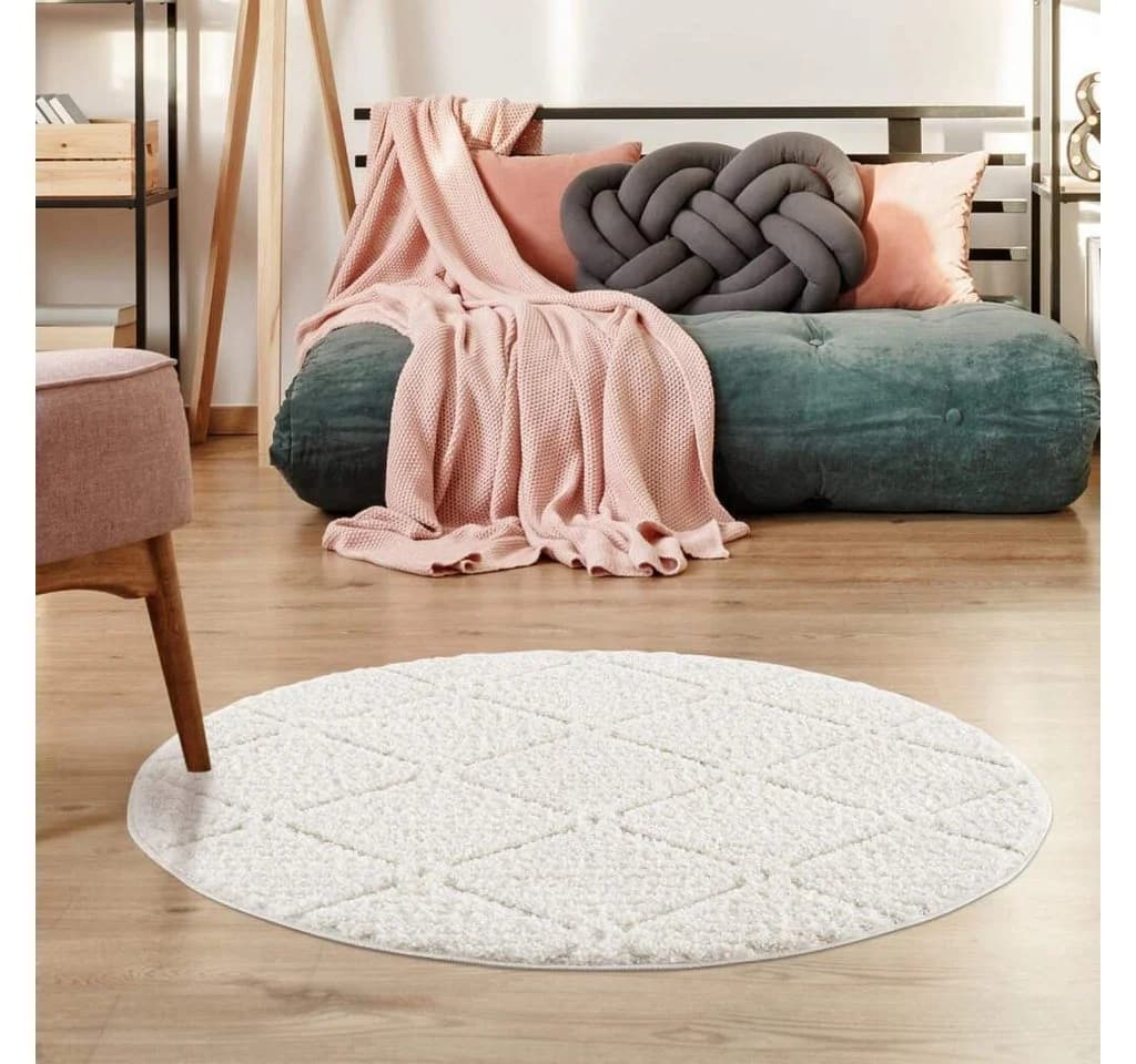 CARPET CITY Hochflor-Teppich Focus 2997 Beige Rund 200cm - Bild 2