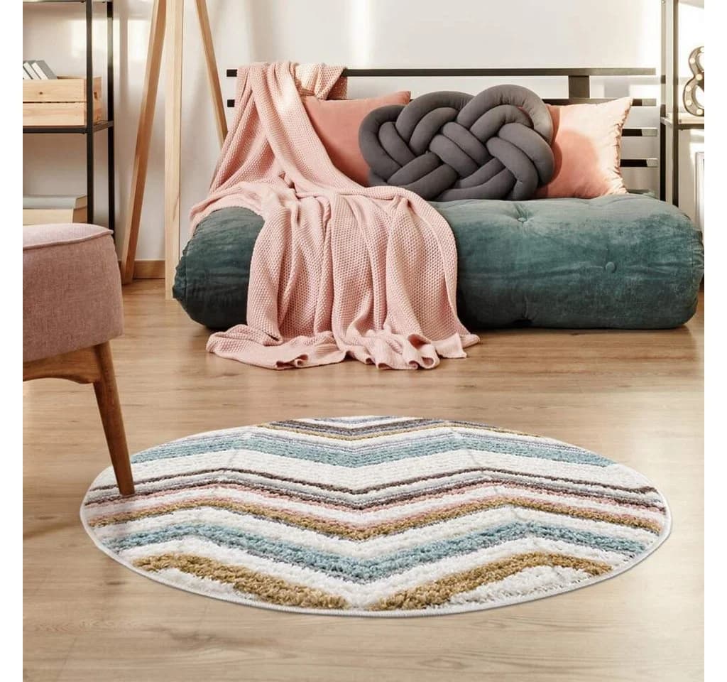 CARPET CITY Hochflor-Teppich Focus 3009 Bunt Rund - Bild 2