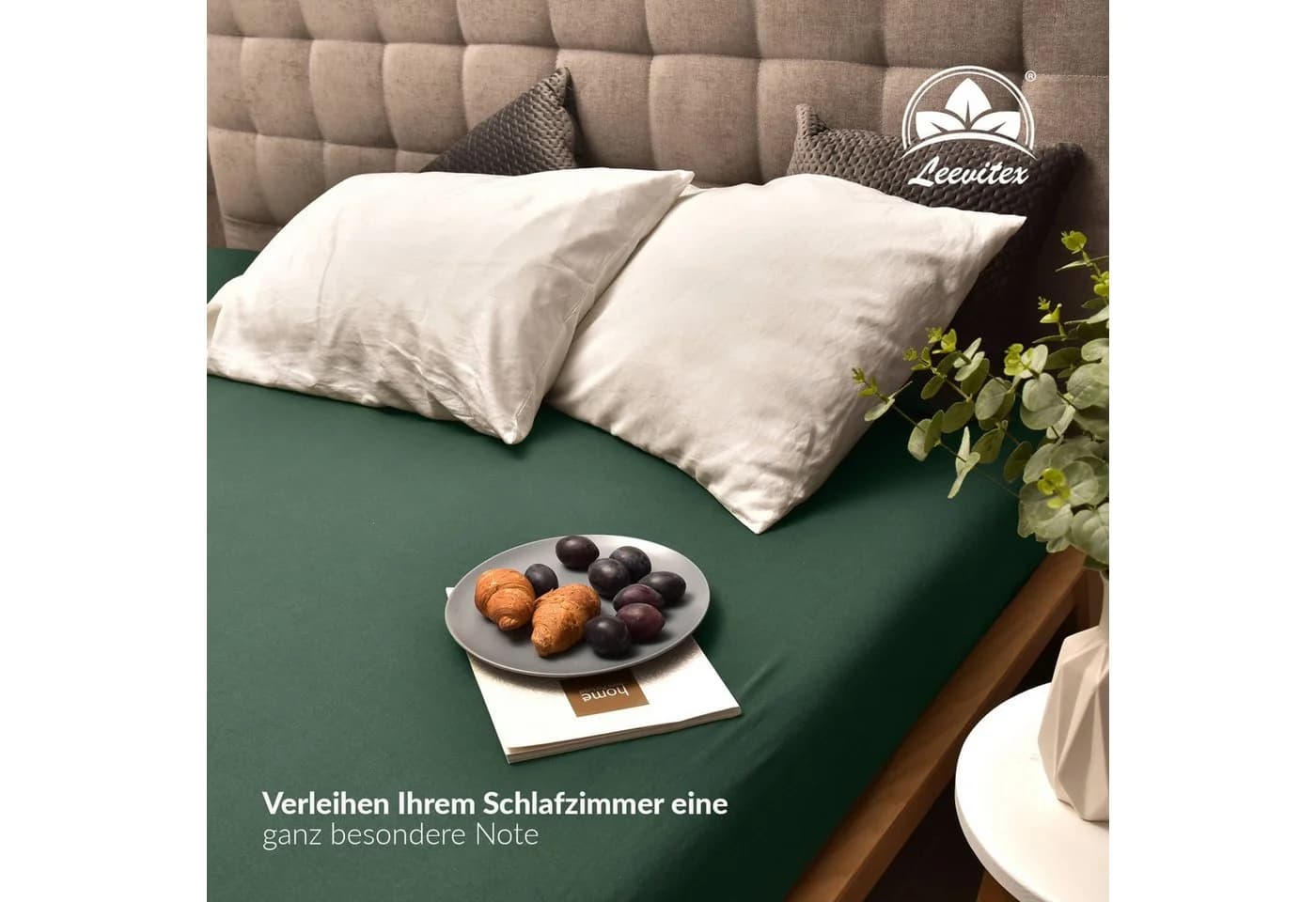 leevitex® Spannbettlaken für Topper 180x200–200x220 cm – schwerer Jersey, weich & pflegeleicht, Gummizug: rundum, extra schwere Ausführung, 100% Mako-Baumwolle - Bild 4