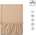 leevitex Spannbettlaken Kinder 100% Baumwolle Jersey Sand Bild 5