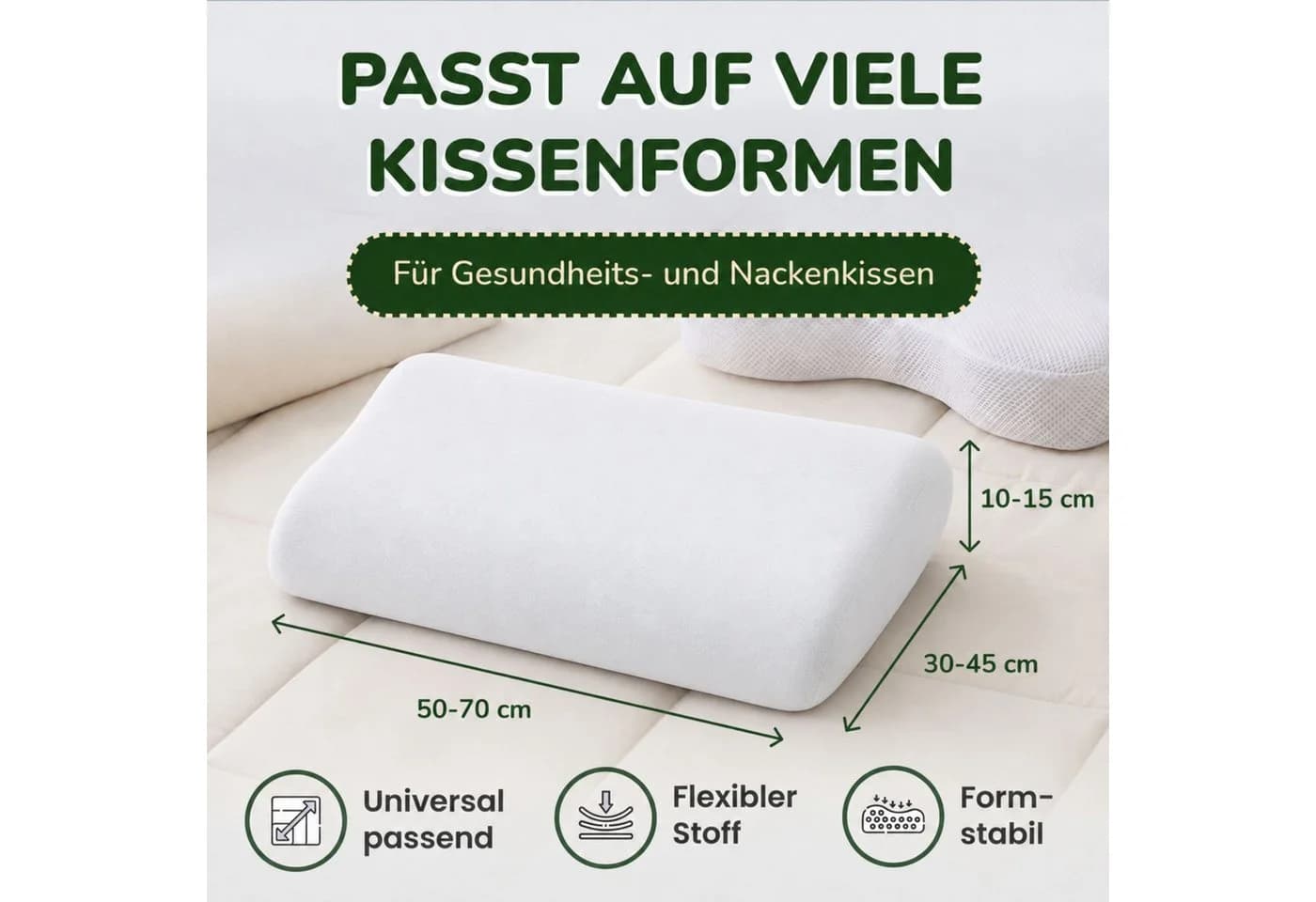 leevitex Kissenbezug Jersey-Stretch Weiß 2er-Set - Bild 3