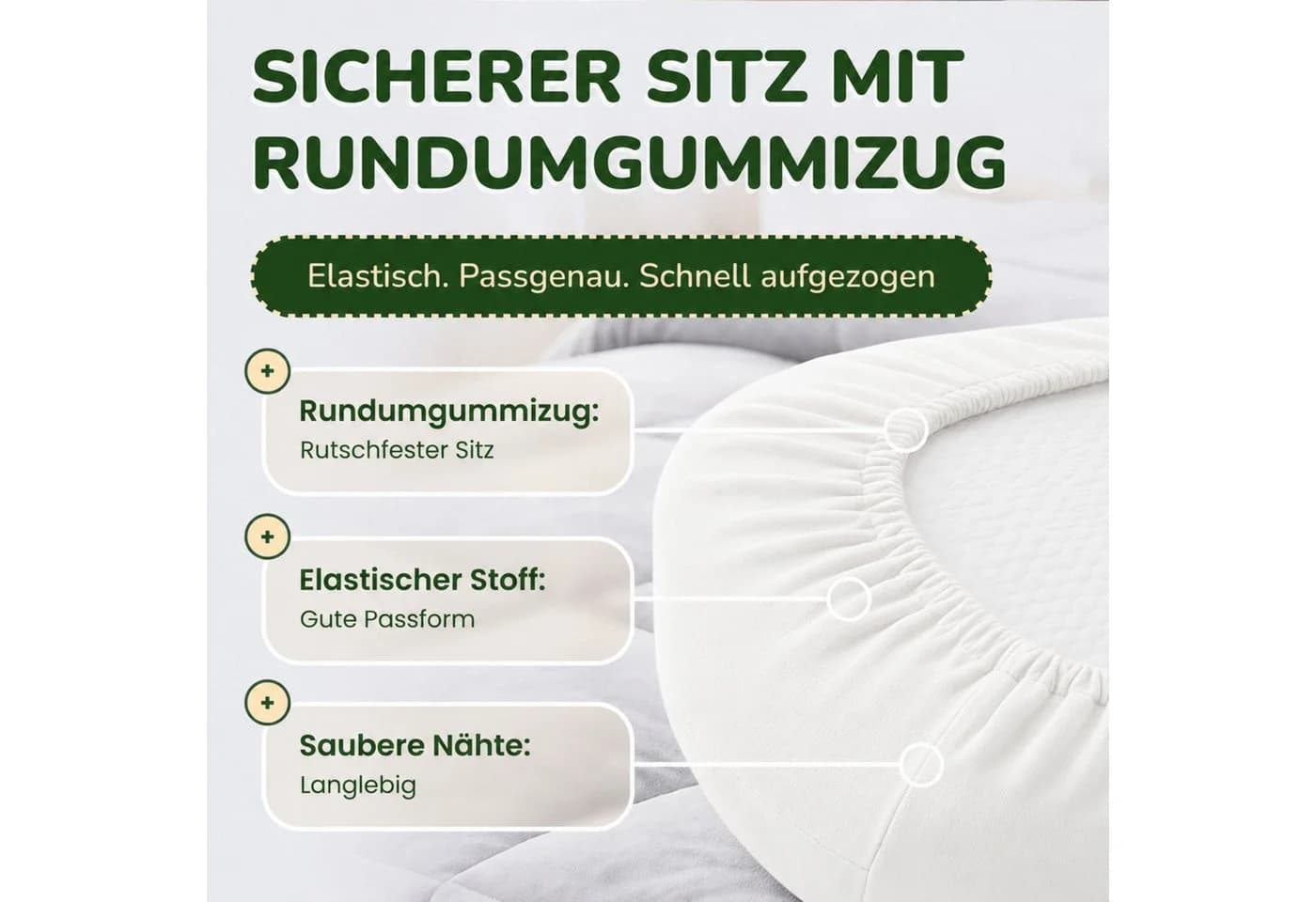 leevitex Kissenbezug Jersey-Stretch Weiß 2er-Set - Bild 5
