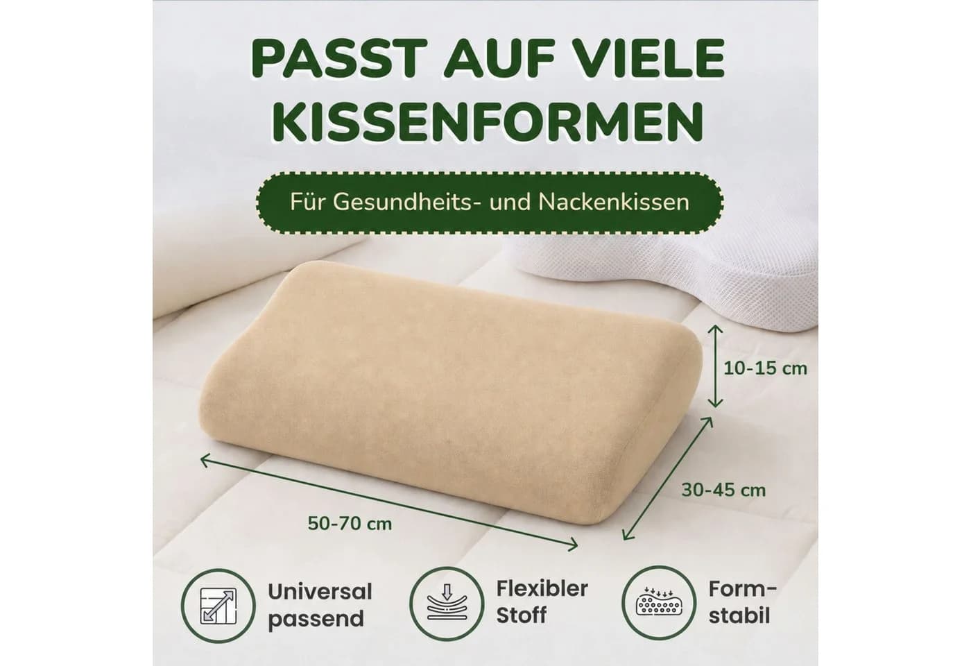 leevitex Kissenbezug Jersey-Stretch 2er-Set Sand - Bild 3