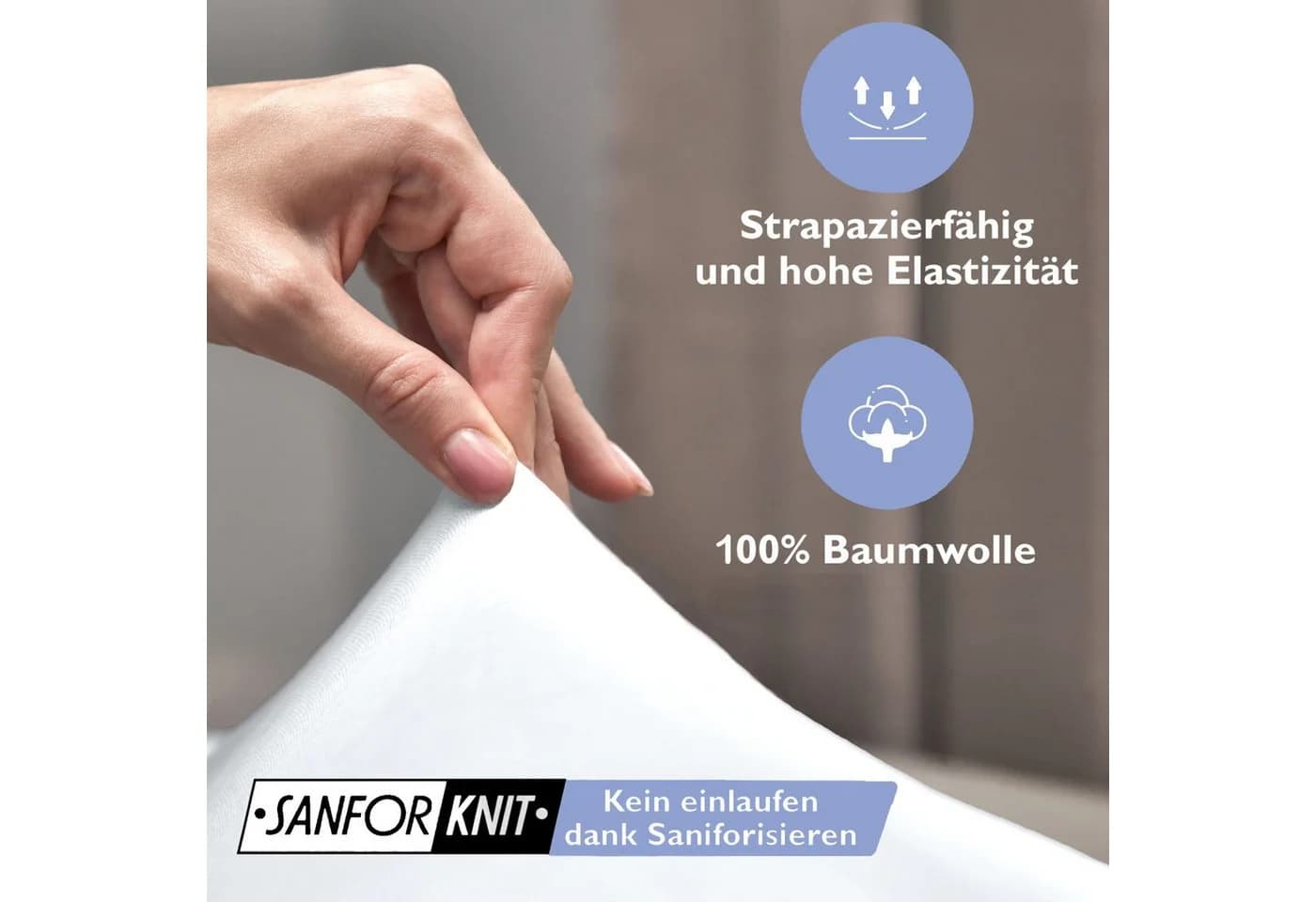 leevitex Spannbettlaken Mako-Jersey Weiß 2 Stück OEKO-TEX - Bild 3