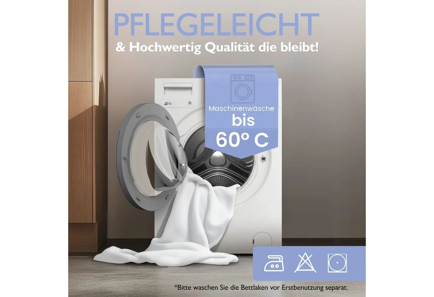 leevitex Spannbettlaken Mako-Jersey Weiß 2 Stück OEKO-TEX - Bild 5
