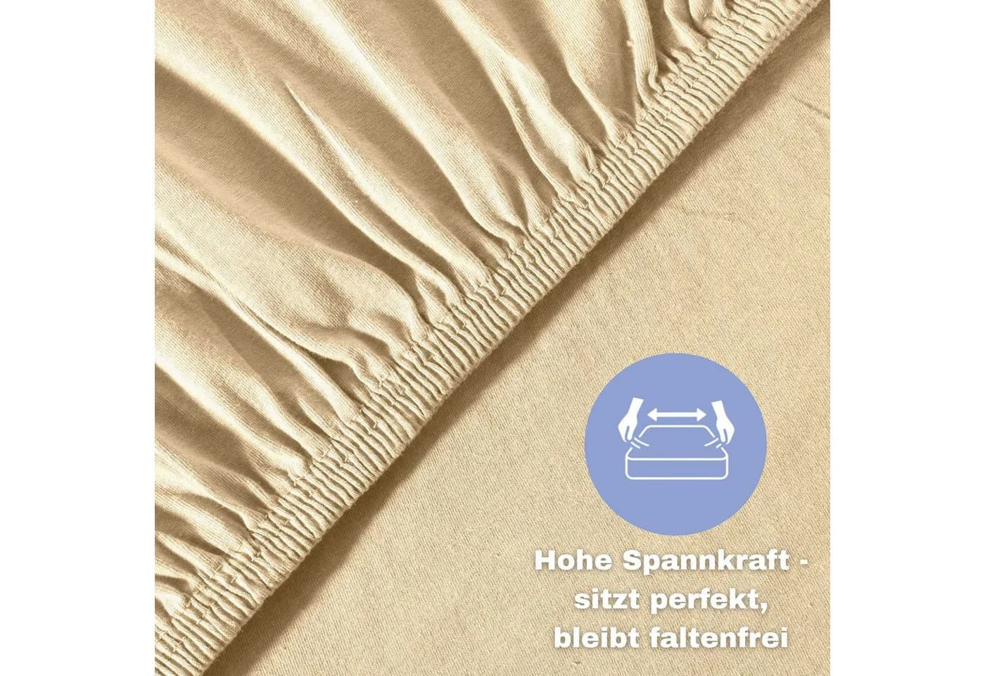 leevitex® Spannbettlaken Mako-Jersey Beige OEKO-TEX®