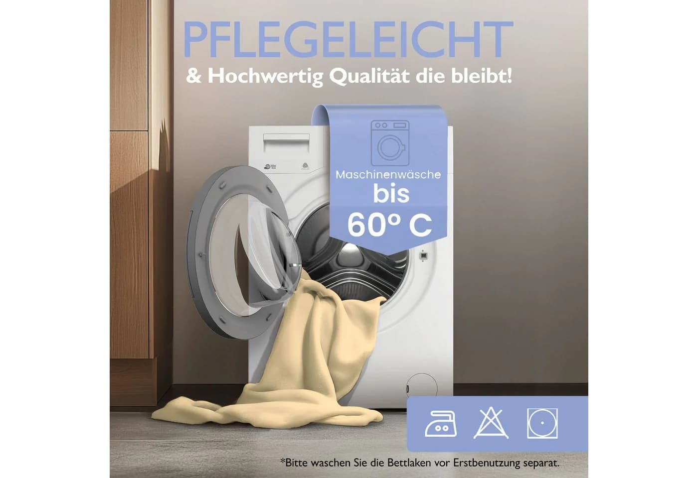 leevitex® Spannbettlaken Mako-Jersey Beige OEKO-TEX® - Bild 5