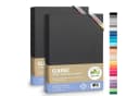 leevitex® Spannbettlaken Mako-Jersey Grau/Schwarz Rundumgummizug Bild 2