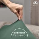 leevitex® Spannbettlaken Luxus Elasthan Jersey Dunkelgrün Bild 1