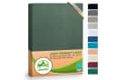 leevitex® Spannbettlaken Luxus Elasthan Jersey Dunkelgrün Bild 2