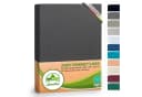 leevitex® Spannbettlaken Luxus Jersey Anthrazit Rundum-Gummizug Bild 2