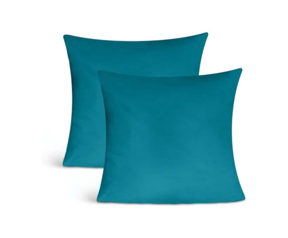 leevitex® Kissenbezug 2er Set 100% Baumwolle Jersey Blau - Bild 2