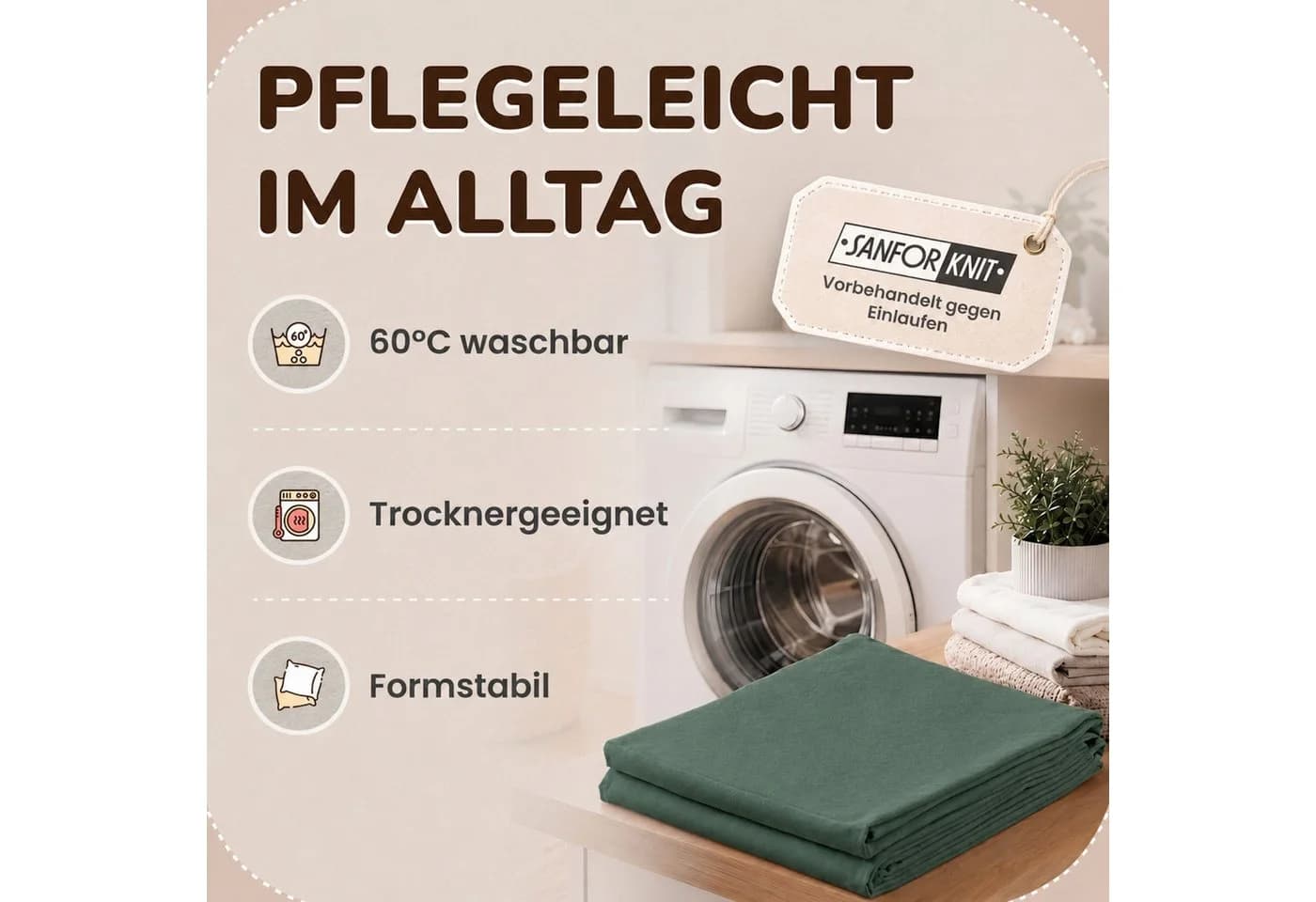 leevitex® Kissenbezüge 40 x 60 cm 2er-Set Dunkelgrün Baumwolle - Bild 5