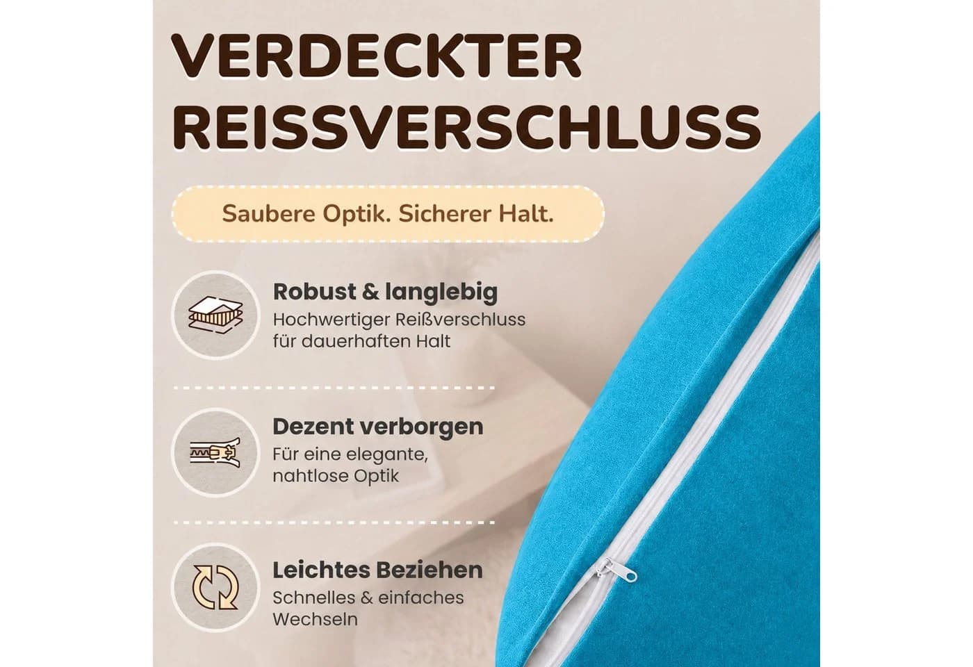 leevitex® Kissenbezug 40x40 cm 2er Set Türkis 100% Baumwolle - Bild 4