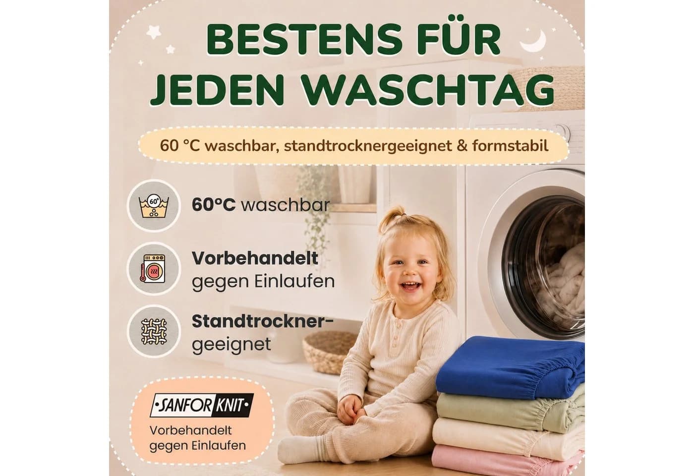 leevitex® Spannbettlaken Kinderbett 70x140 cm Blau Jersey - Bild 5