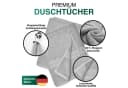 leevitex® Duschtücher 2er-Set 70x140 cm 100% Baumwolle Frottee Silber Grau Bild 3