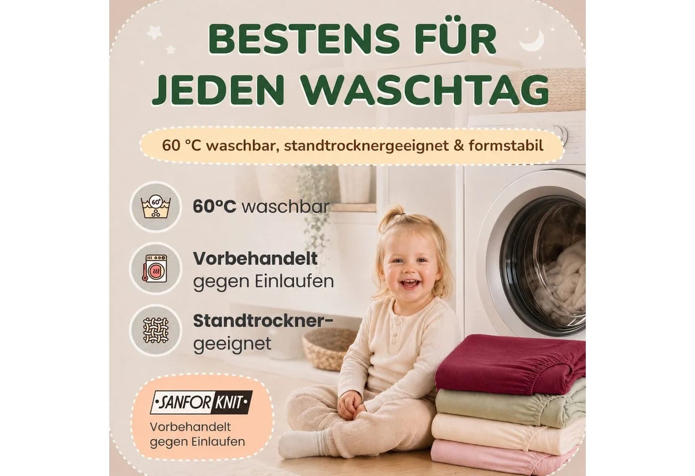leevitex® Spannbettlaken Jersey 100% Baumwolle Bordeaux 70x140 cm - Bild 4