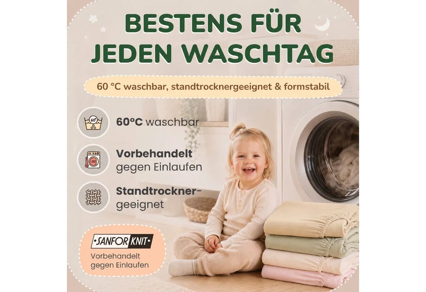 leevitex® Spannbettlaken Jersey 100% Baumwolle Rundumgummizug - Bild 5