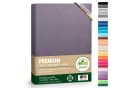 leevitex® Premium Spannbettlaken Grau 97% Baumwolle 3% Elasthan 40 cm Steg Bild 2
