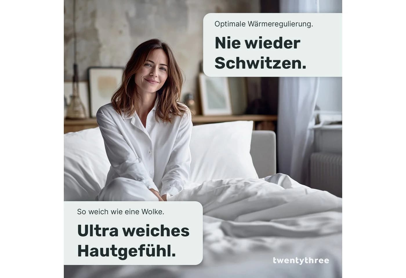 twenty:three® Kissenbezug Lyocell Pure White 80x80 cm