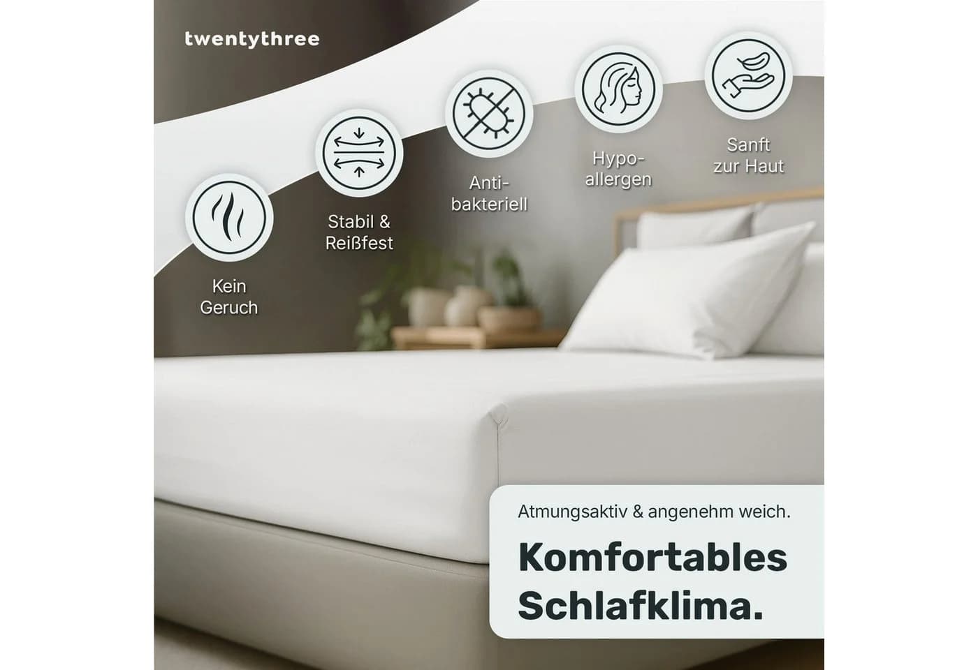 twenty:three® Bettlaken Lyocell Spannbettlaken Pure White - Bild 1