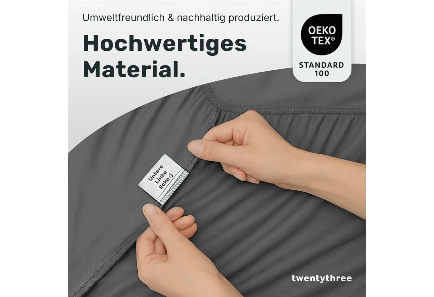 twenty:three® Spannbettlaken Lyocell Dark Gray 100% TENCEL™ - Bild 5