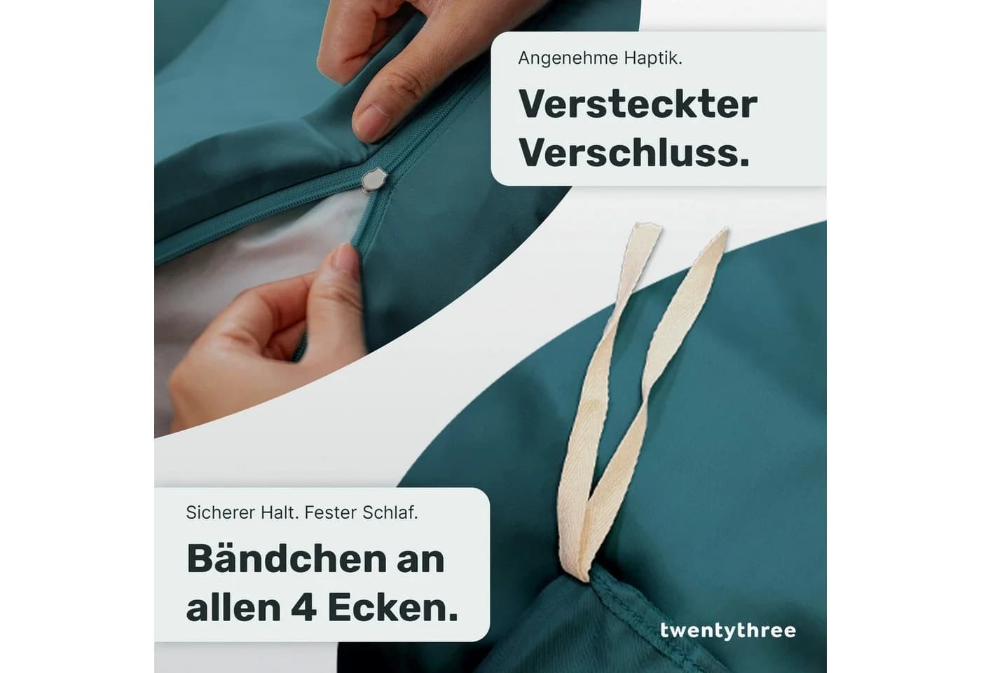 twenty:three® Kissenbezug Lyocell Juice Petrol Atmungsaktiv - Bild 5