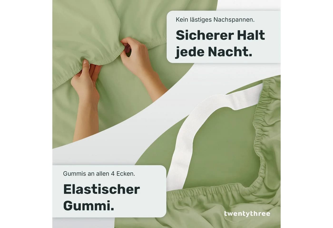 twenty:three® Spannbettlaken Lyocell Fresh Sage 100% TENCEL™ - Bild 4