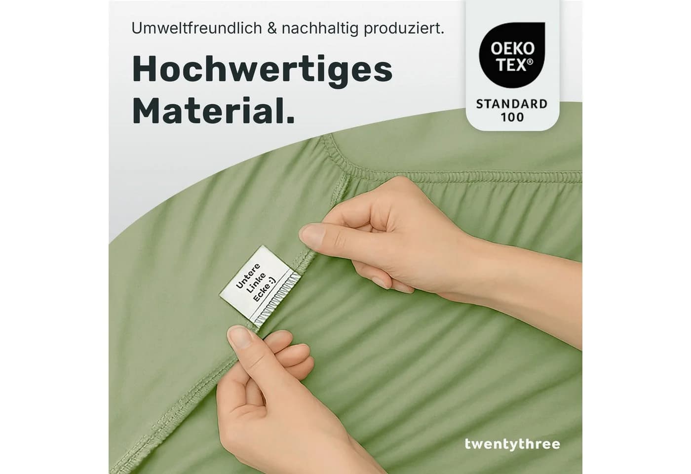 twenty:three® Spannbettlaken Lyocell Fresh Sage 100% TENCEL™ - Bild 5
