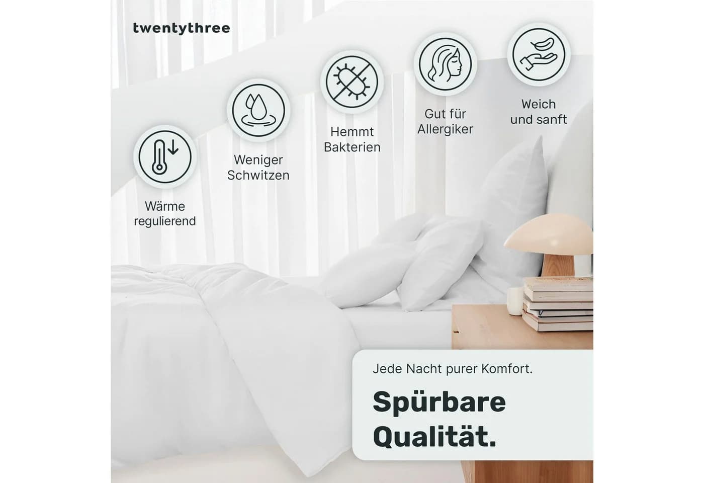 twenty:three® Bettbezug Lyocell Pure White Atmungsaktiv - Bild 3
