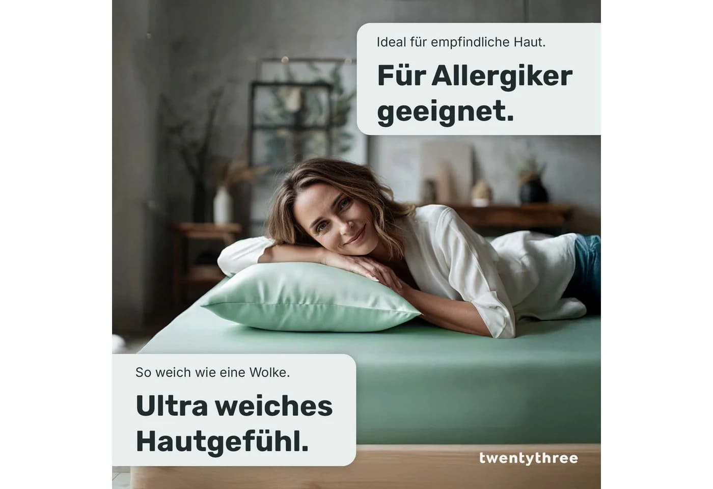 twenty:three® Spannbettlaken Lyocell Mint Green Atmungsaktiv - Bild 3