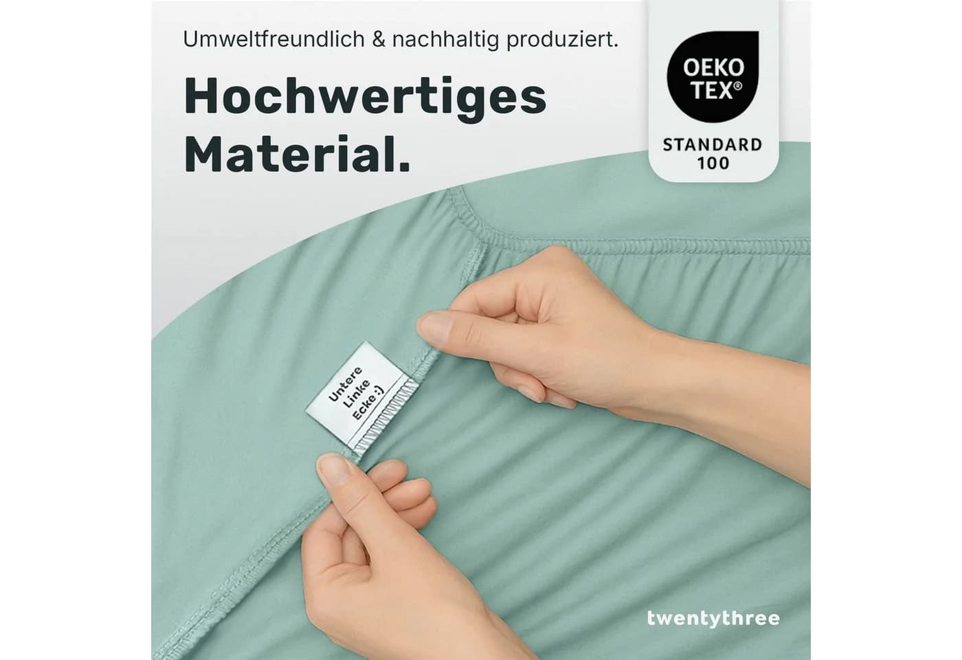twenty:three® Spannbettlaken Lyocell Mint Green Atmungsaktiv - Bild 5