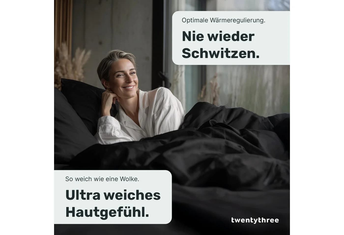 twenty:three® Bettwäsche Lyocell Jet Black 100% TENCEL™