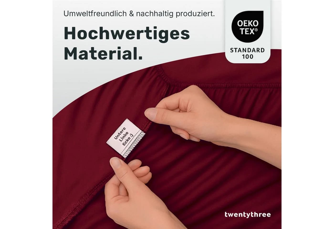 twenty:three® Spannbettlaken Lyocell Biking Red 100% TENCEL™ - Bild 5