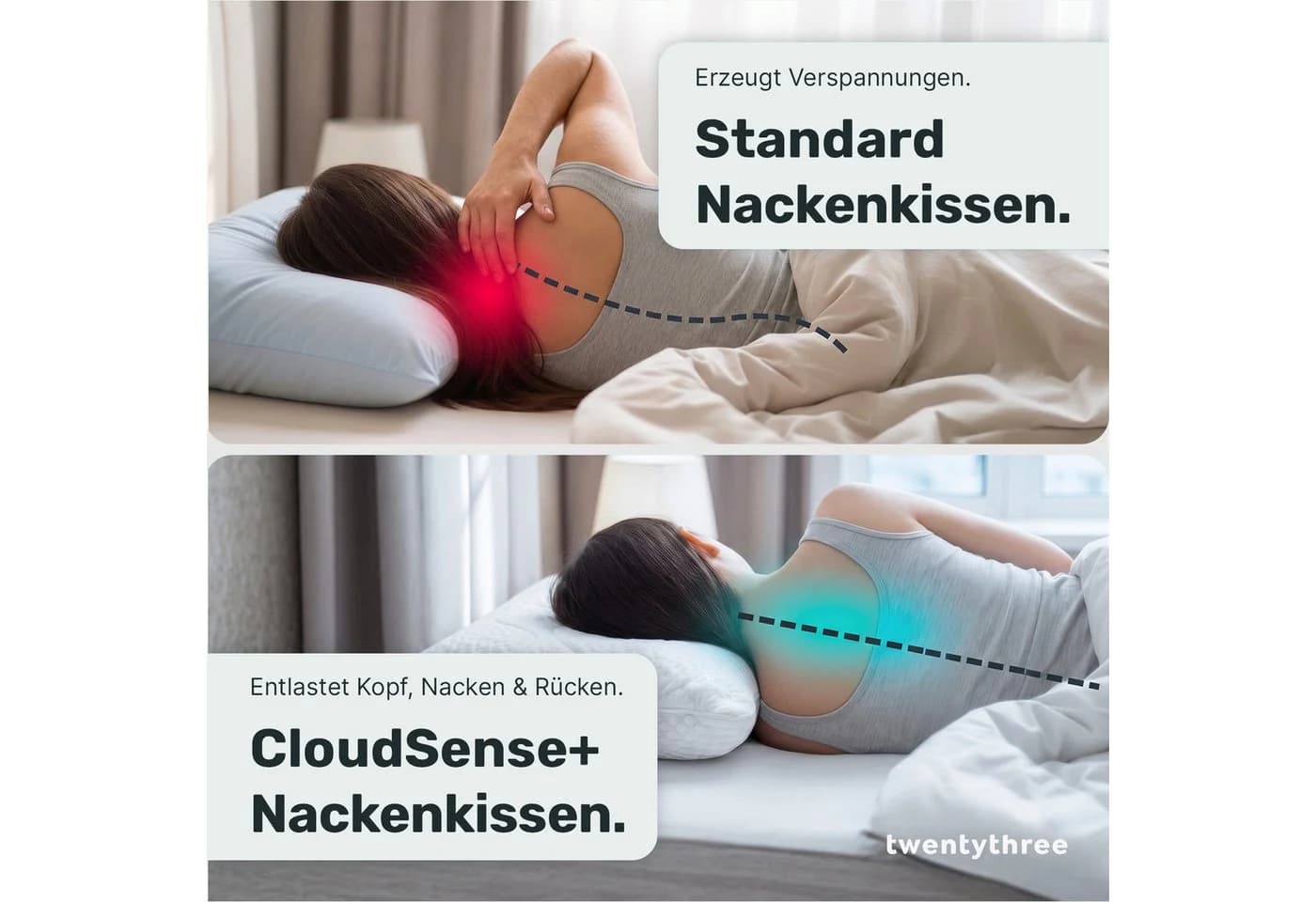 twenty:three® Nackenkissen CloudSense+ Atmungsaktiv Ultraweich TENCEL™ Lyocell - Bild 4