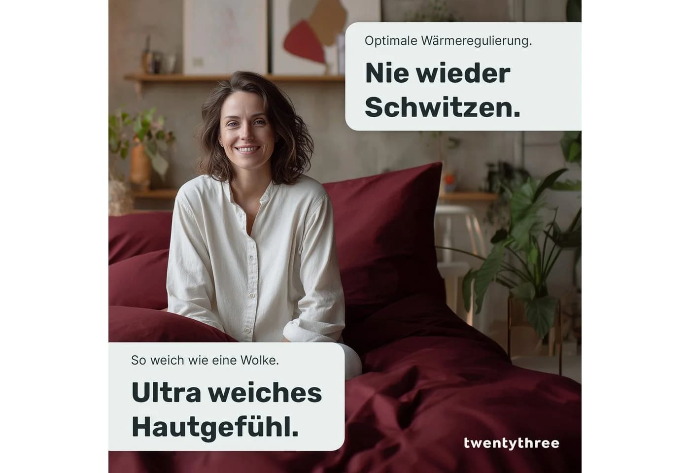 twenty:three® Kissenbezug Lyocell Biking Red Atmungsaktiv