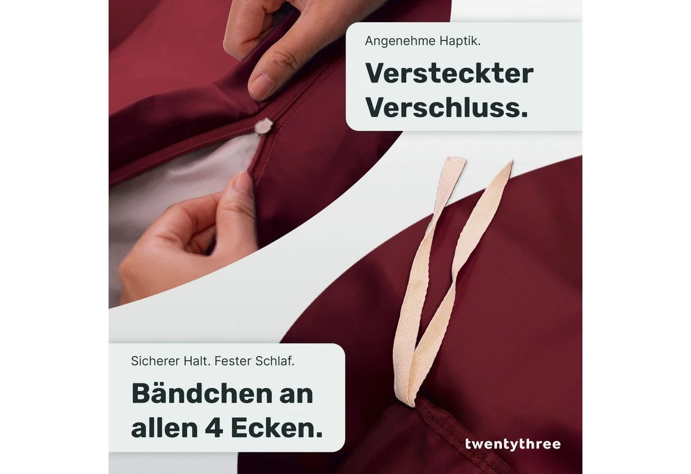 twenty:three® Kissenbezug Lyocell Biking Red Atmungsaktiv - Bild 5
