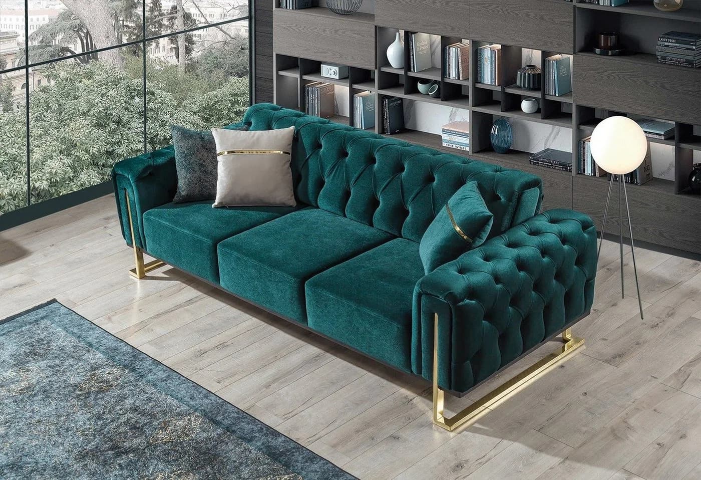 Villa Möbel Sofa Nova 3-Sitzer Beige Relax-/Bettfunktion