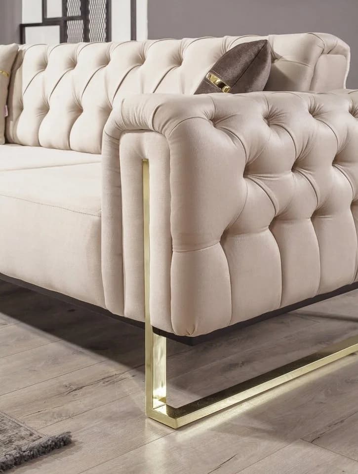 Villa Möbel Sofa Nova 3-Sitzer Beige mit Relax-/Bettfunktion - Bild 5