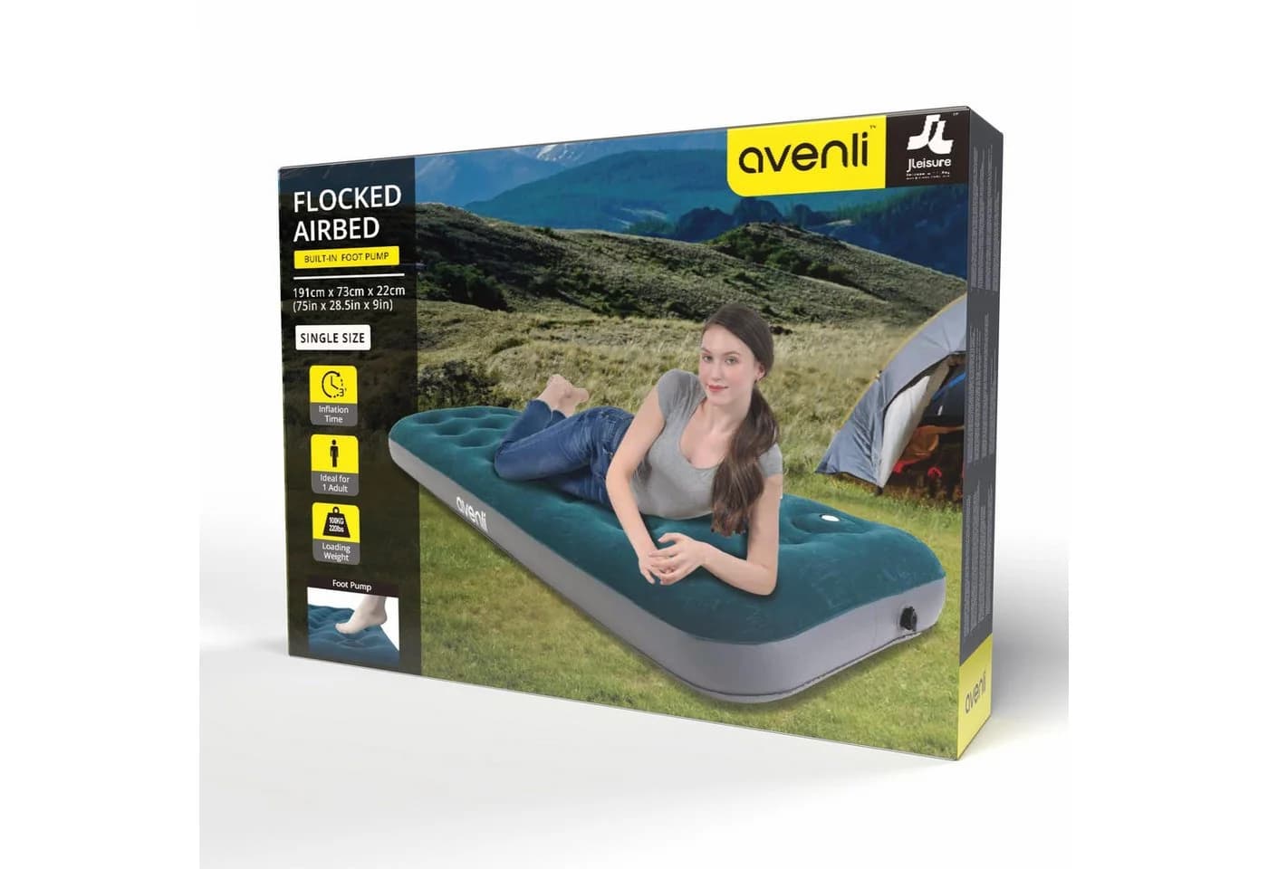 Avenli Luftbett Luftmatratze Camping 191x73x22cm für 1 Person - Bild 3