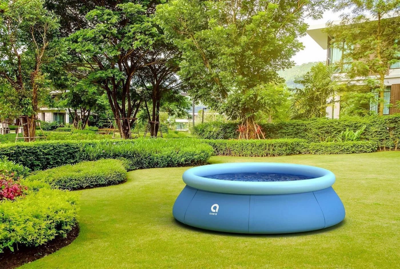 Avenli Quick-Up Pool Set 244x63 cm Blau mit Filterpumpe