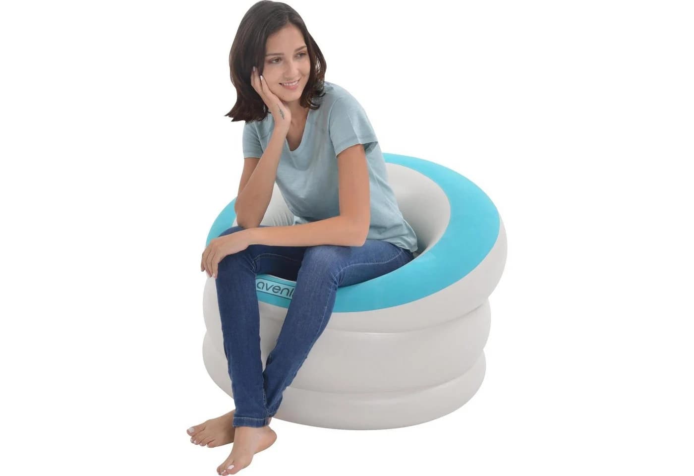 Avenli Luftsessel Aufblasbar Blau PVC Wasserabweisend - Bild 3