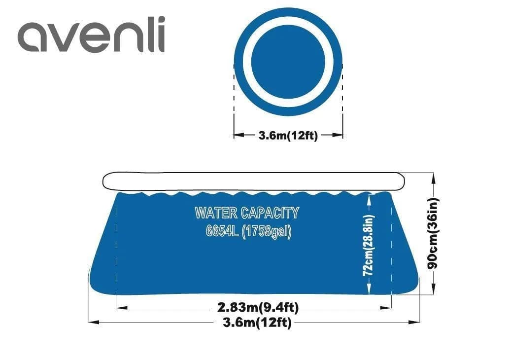 Avenli Quick-Up Pool Prompt Set Rundpool Ø 366 x 91 cm Blau