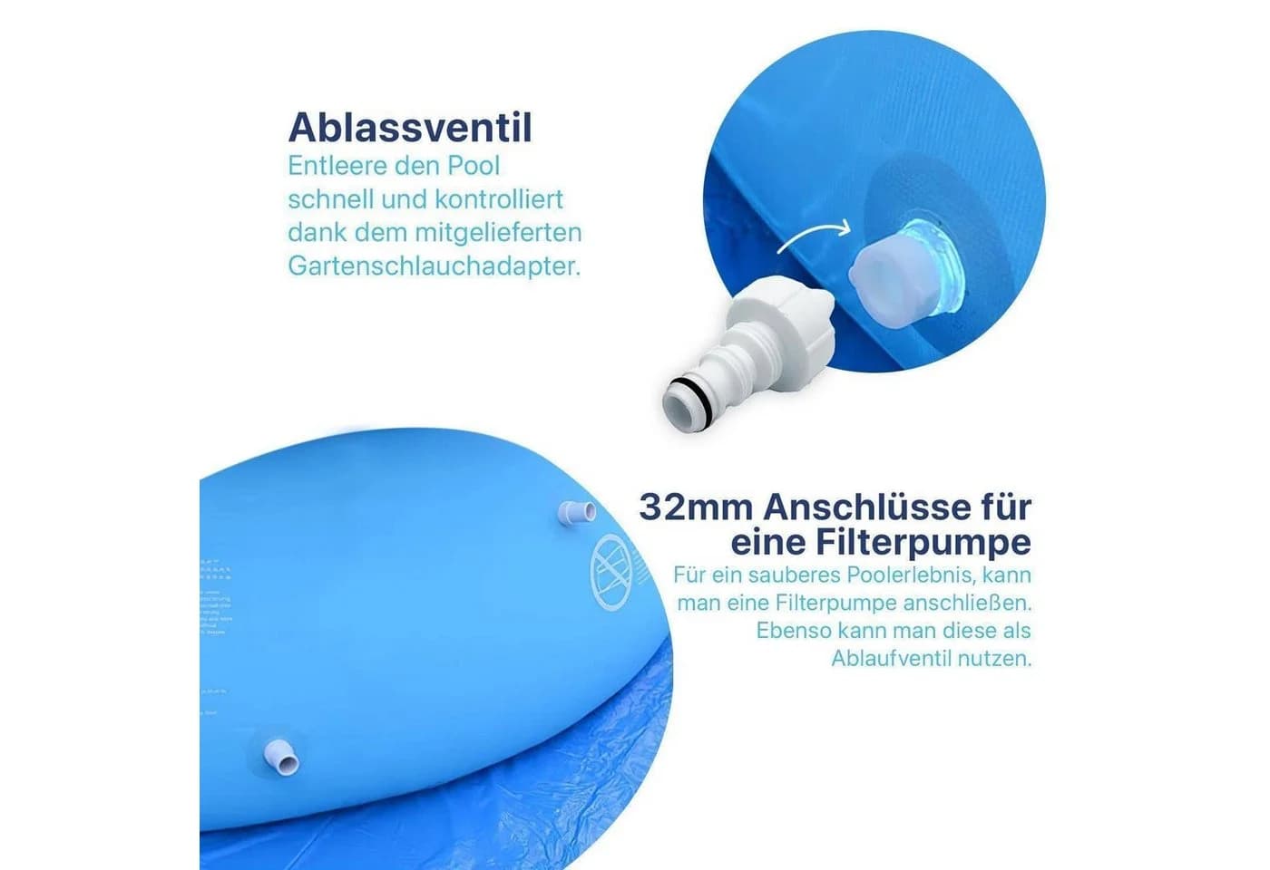 Avenli Quick-Up Pool Prompt Set Rundpool Ø 366 x 91 cm Blau - Bild 5