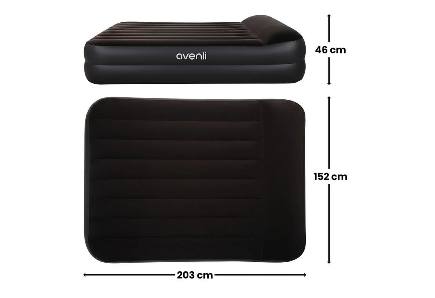 Avenli Luftbett mit Elektropumpe Queen-Size Schwarz - Bild 4