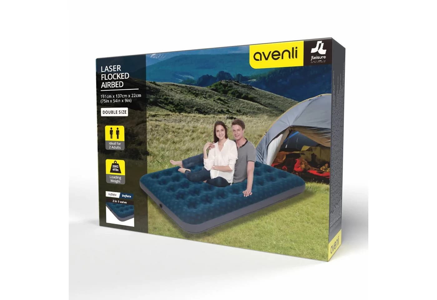 Avenli Luftbett Camping 1-2 Personen Grün Grau Doppel-Size - Bild 3